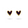 Gold Mini Heart Studs With Ruby Enamel, thumbnail 1 of 3