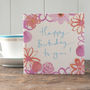 Flower Border Birthday Card For A Woman, thumbnail 3 of 3