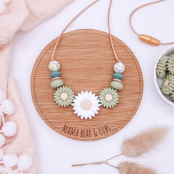 Floral Daisy Chain Breastfeeding And Teething Necklace Peachy Petals, 4 of 8