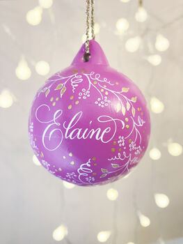 Personalised Couples Christmas Name Baubles, 3 of 3