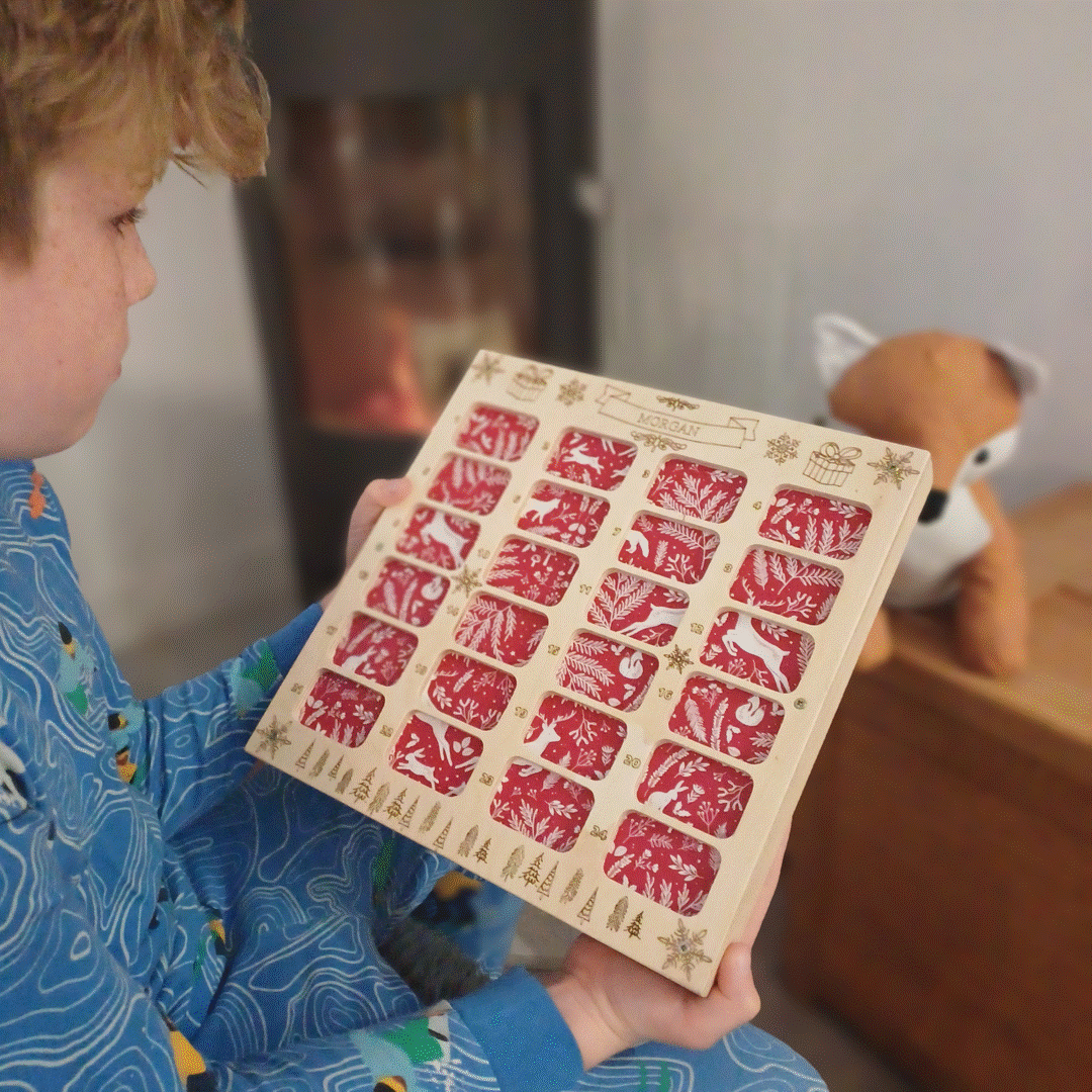 Personalised Wooden Reusable Christmas Advent Calendar, thumbnail 3 of 12