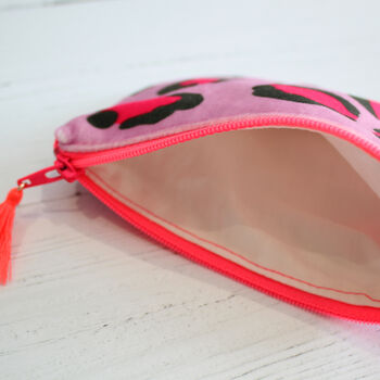 Personalised Leopard Velvet Coin Purse, 5 of 7