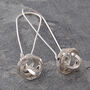 Long Knotted Rose Gold Plated Silver Drop Earring, thumbnail 6 of 7