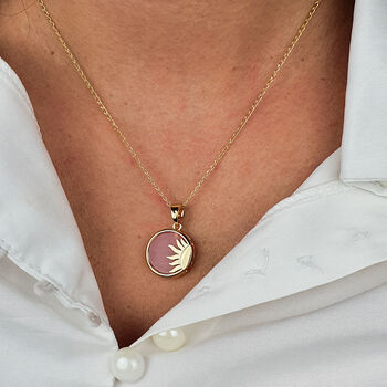 Sun Pendant Celestial Coin Dainty Gold Plated Necklace, 5 of 5