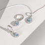 November Birthstone Blue Topaz Sterling Silver Huggie Hoop Earrings, thumbnail 4 of 12