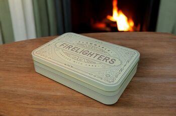 Firelighter And Match Tin Set Fireside Storage Living Room Home Gift In Cream, 12 of 12