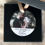 First Christmas Married Custom Mr And Mrs Photo Bauble, thumbnail 11 of 12