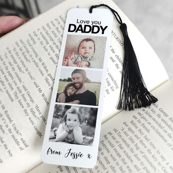 Personalised Aluminium Metal Photo Bookmark For Dad, 2 of 4