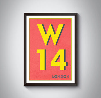 W14 Hammersmith London Postcode Typography Print, 5 of 11