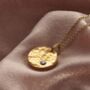 Textured Confetti Large Cz Birthstone Disc Necklace, thumbnail 1 of 7