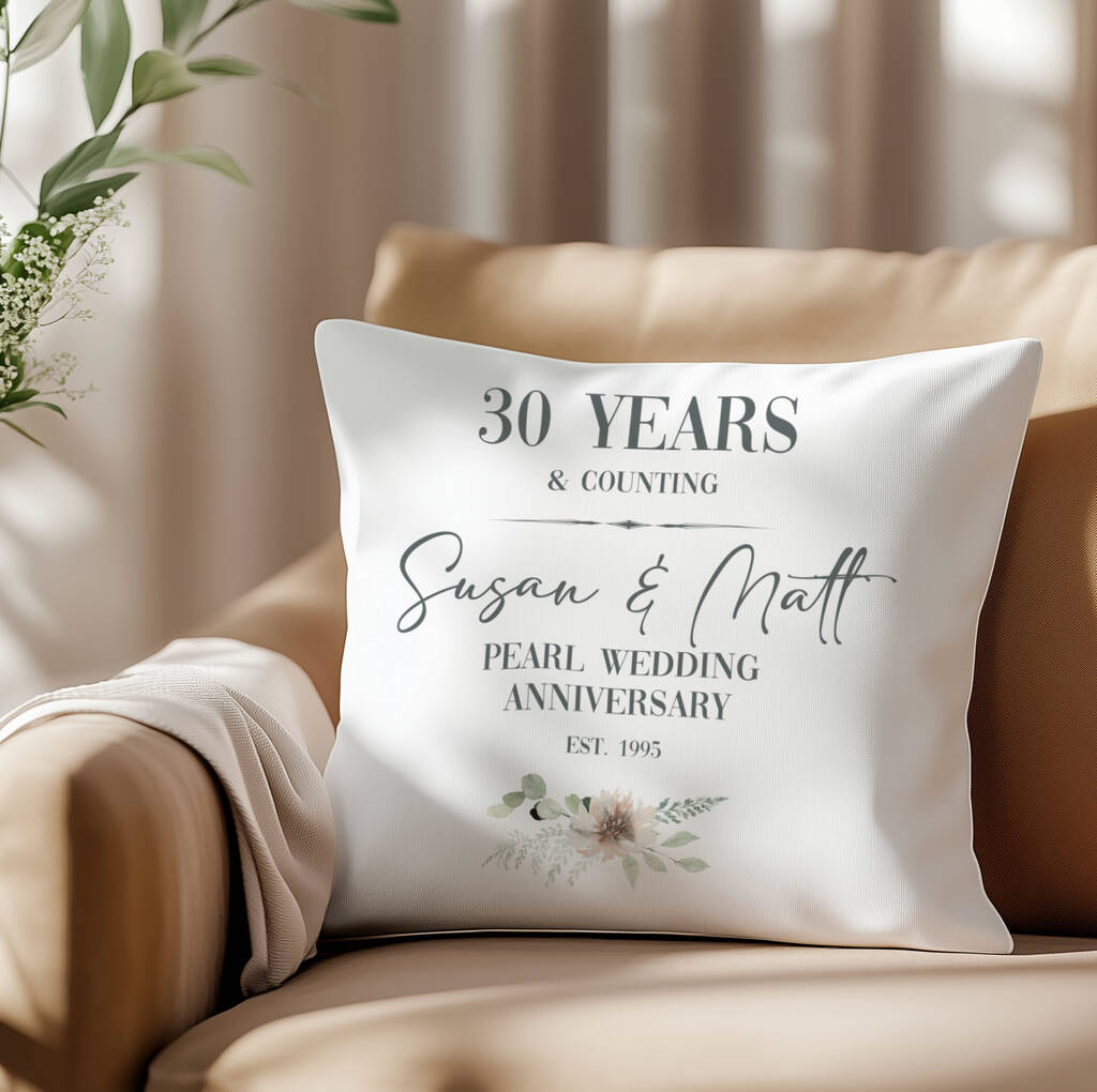 Pearl Wedding Anniversary Cushion, 1 of 9