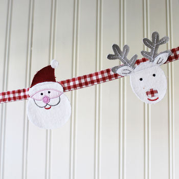 Santa And Reindeer Christmas Bunting, 3 of 4