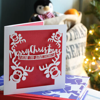 Personalised Reindeer Family Christmas Card, 3 of 5