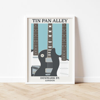 Tin Pan Alley Print | London Guitar Music Poster, 4 of 8