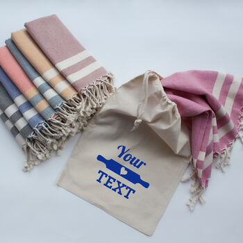 Personalised Cotton Apron, Tea Towel, Sustainable Gift, 2 of 12