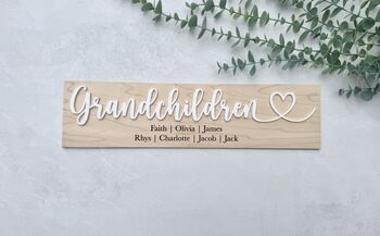 Personalised Grandchildren Wooden Sign, 3 of 6