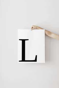 Personalised Bold Uppercase Initial Wall Print, 4 of 5
