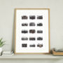Classic Cameras Personalised Print, thumbnail 1 of 5