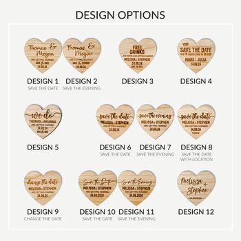 Save The Date Wooden We Do Heart Magnet Wedding Invite, 2 of 9