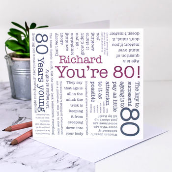 80th Birthday Card 'You're 80!' Quotes, 2 of 5