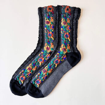 Pick Your Favourite Vertical Floral Line Socks In A Box, 3 of 7