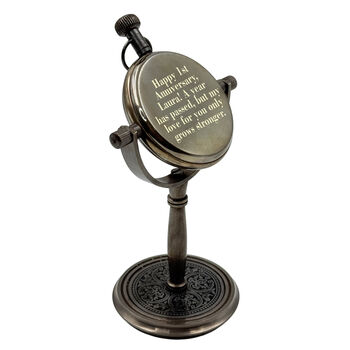 Personalised 1st Paper Anniversary Desk Clock Gift, 3 of 12