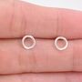 Sterling Silver Tiny Open Circle Stud Earrings, thumbnail 8 of 12