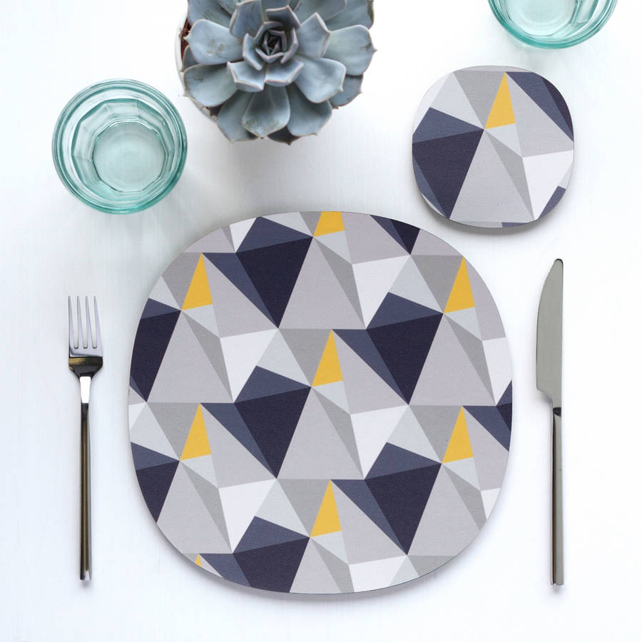 shards design placemats and coasters by beyond the fridge