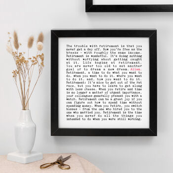 Retirement Leaving Gift Print With Heartfelt Quotes, 2 of 7