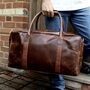 Large Cognac Leather Weekend Holdall, thumbnail 1 of 8