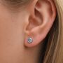 Sterling Silver March Birthstone Stud Earrings, thumbnail 1 of 3