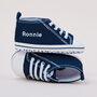 Personalised Navy Blue High Tops Trainers, thumbnail 1 of 4