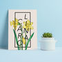 Personalised Daffodil Botanical Flower Print, thumbnail 2 of 7