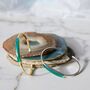 Green Onyx Gold Plated Silver Adjustable Gemstone Bangle Bracelet, thumbnail 5 of 9
