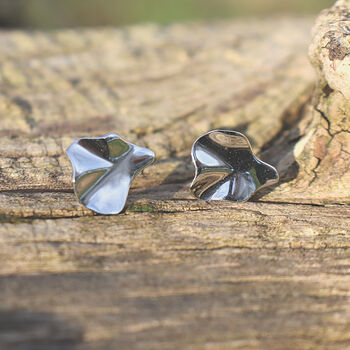 Irregular Stud Earrings Sterling Silver Jewellery, 5 of 5