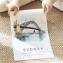 Sydney Australia Travel Landmark Poster With Map Coordinates, thumbnail 3 of 7