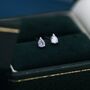Extra Tiny Droplet Cz Stud Earrings In Sterling Silver, thumbnail 1 of 11
