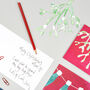 Pink Mistletoe Christmas Card, thumbnail 4 of 10