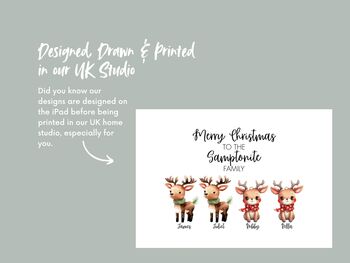 Personalised Reindeer Family Christmas Card, 5 of 6