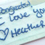 Custom Photo And Embroiderd Handwriting Wedding Dress Label, thumbnail 5 of 6