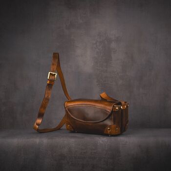 Small Leather Crossbody Bag Brown, 6 of 12