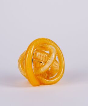 Handblown Glass Golden Ball Ornament Home Decor, 8 of 9