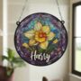 Daffodil Personalised Stained Glass Effect Suncatcher, thumbnail 3 of 6