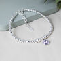 Sterling Silver Birthstone Bracelet, Iris, thumbnail 2 of 5