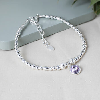 Sterling Silver Birthstone Bracelet, Iris, 2 of 5