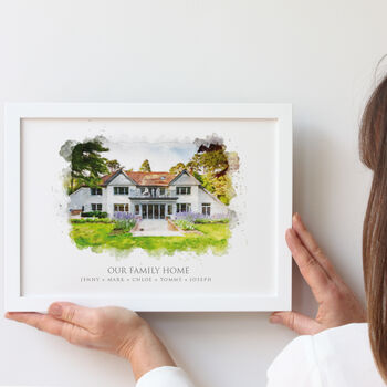 Personalised Watercolour Our Home Framed Print, 6 of 8