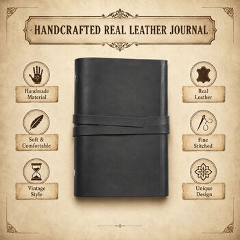 Handmade Vintage Leather Journal With Lock For Writing, 5 of 12