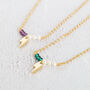 Lightning Bolt Birthstone And Pearl Bar Necklace, thumbnail 6 of 12