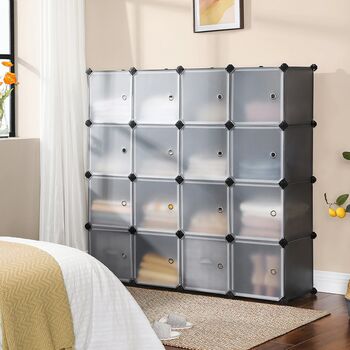 Plastic Storage Organiser Unit Cubes Cabinet, 2 of 6