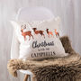 Personalised Copper Christmas Family Deer Cushion, thumbnail 1 of 2